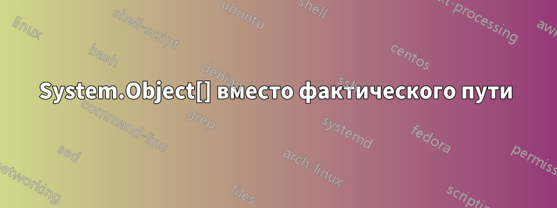 System.Object[] вместо фактического пути