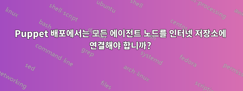 Puppet 배포에서는 모든 에이전트 노드를 인터넷 저장소에 연결해야 합니까?