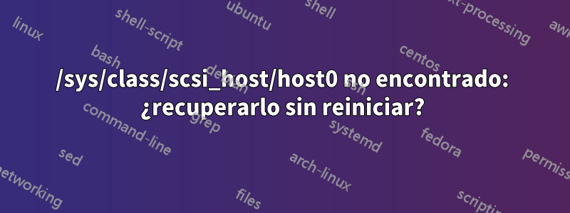 /sys/class/scsi_host/host0 no encontrado: ¿recuperarlo sin reiniciar?