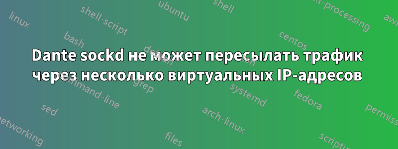 Dante sockd не может пересылать трафик через несколько виртуальных IP-адресов