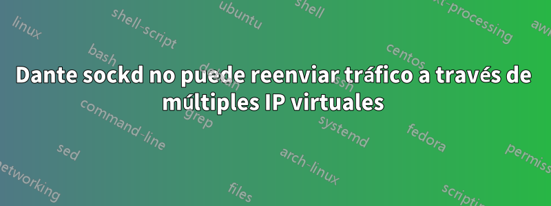 Dante sockd no puede reenviar tráfico a través de múltiples IP virtuales