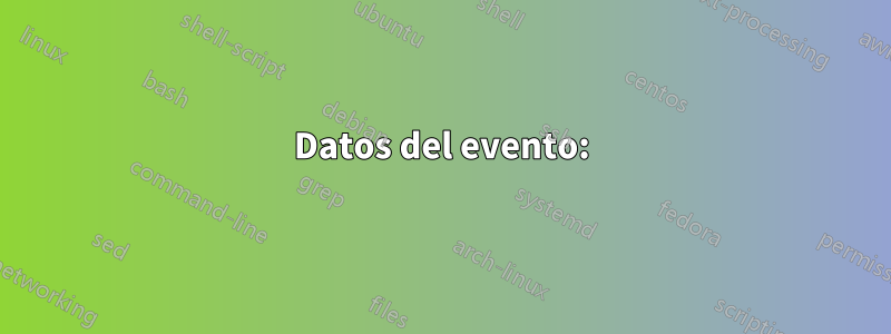 Datos del evento: