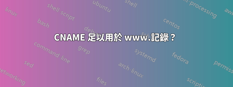 CNAME 足以用於 www.記錄？