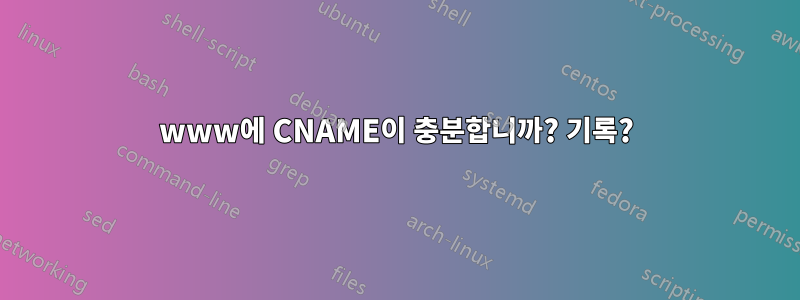 www에 CNAME이 충분합니까? 기록?