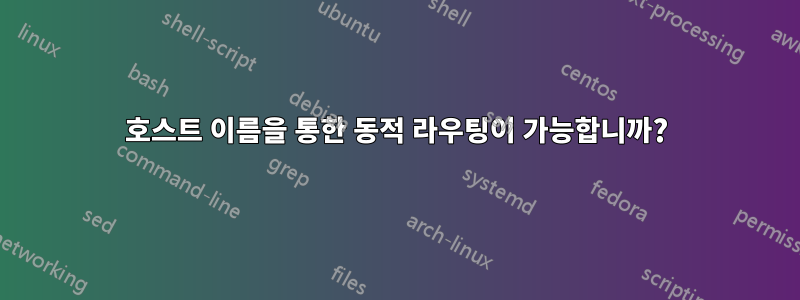 호스트 이름을 통한 동적 라우팅이 가능합니까?