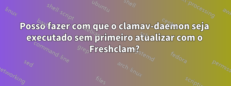 Posso fazer com que o clamav-daemon seja executado sem primeiro atualizar com o Freshclam?