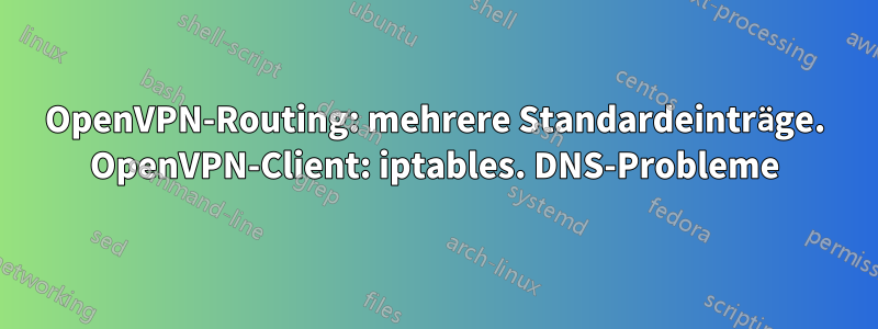 OpenVPN-Routing: mehrere Standardeinträge. OpenVPN-Client: iptables. DNS-Probleme