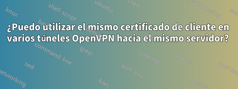 ¿Puedo utilizar el mismo certificado de cliente en varios túneles OpenVPN hacia el mismo servidor? 