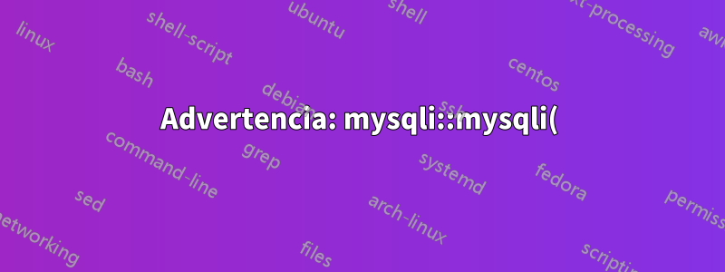 Advertencia: mysqli::mysqli(): (HY000/1045): Acceso denegado para el usuario 'root'@'localhost' (usando contraseña: NO)