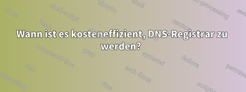 Wann ist es kosteneffizient, DNS-Registrar zu werden? 