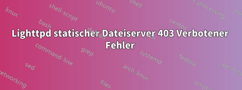 Lighttpd statischer Dateiserver 403 Verbotener Fehler