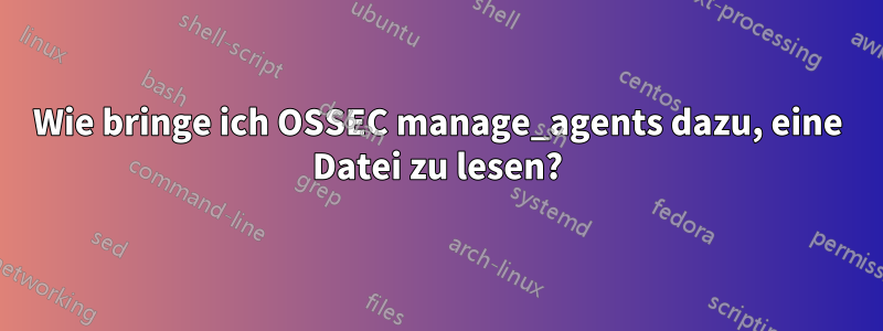 Wie bringe ich OSSEC manage_agents dazu, eine Datei zu lesen?