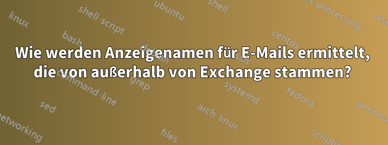 Wie werden Anzeigenamen für E-Mails ermittelt, die von außerhalb von Exchange stammen?