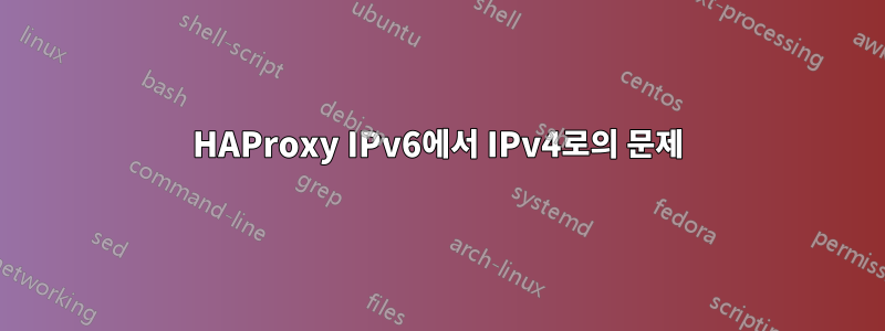 HAProxy IPv6에서 IPv4로의 문제