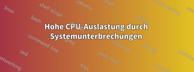 Hohe CPU-Auslastung durch Systemunterbrechungen