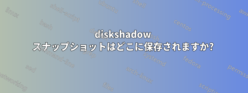 diskshadow スナップショットはどこに保存されますか?