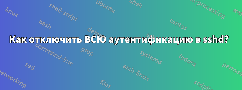 Как отключить ВСЮ аутентификацию в sshd? 