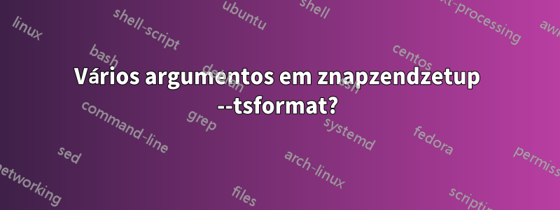 Vários argumentos em znapzendzetup --tsformat?