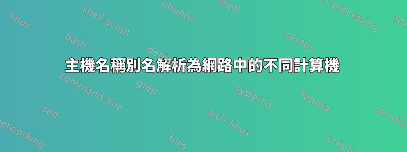 主機名稱別名解析為網路中的不同計算機