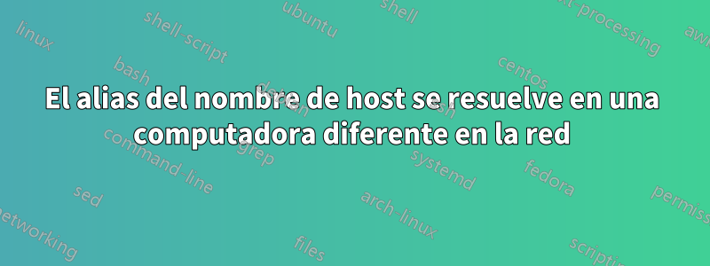 El alias del nombre de host se resuelve en una computadora diferente en la red