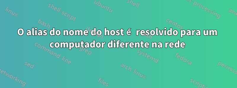 O alias do nome do host é resolvido para um computador diferente na rede