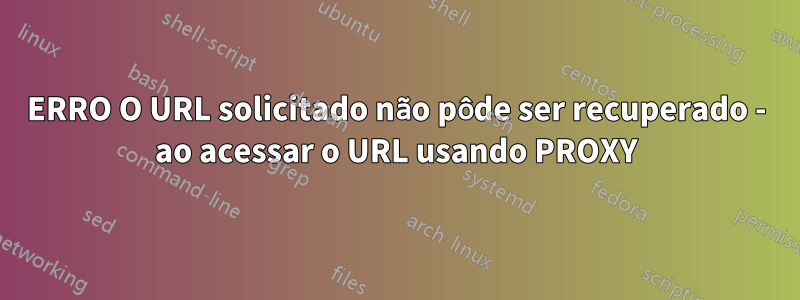 ERRO O URL solicitado não pôde ser recuperado - ao acessar o URL usando PROXY