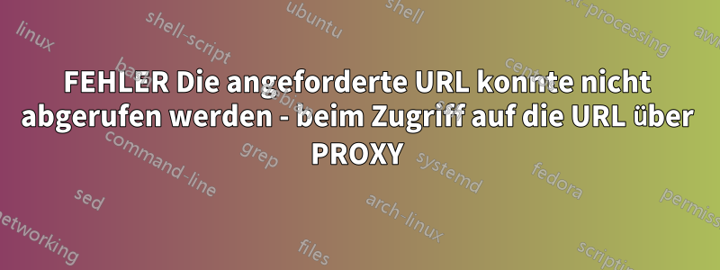 FEHLER Die angeforderte URL konnte nicht abgerufen werden - beim Zugriff auf die URL über PROXY