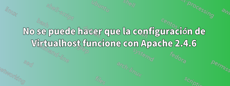 No se puede hacer que la configuración de Virtualhost funcione con Apache 2.4.6