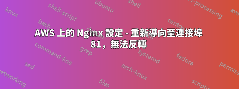 AWS 上的 Nginx 設定 - 重新導向至連接埠 81，無法反轉