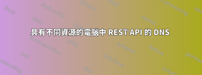 具有不同資源的電腦中 REST API 的 DNS