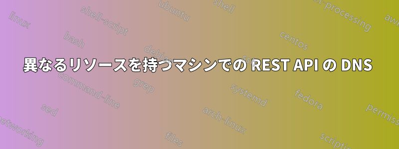 異なるリソースを持つマシンでの REST API の DNS