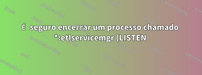 É seguro encerrar um processo chamado *:etlservicemgr (LISTEN)?