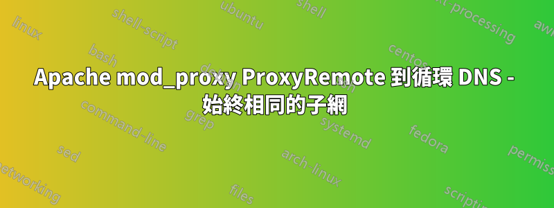 Apache mod_proxy ProxyRemote 到循環 DNS - 始終相同的子網