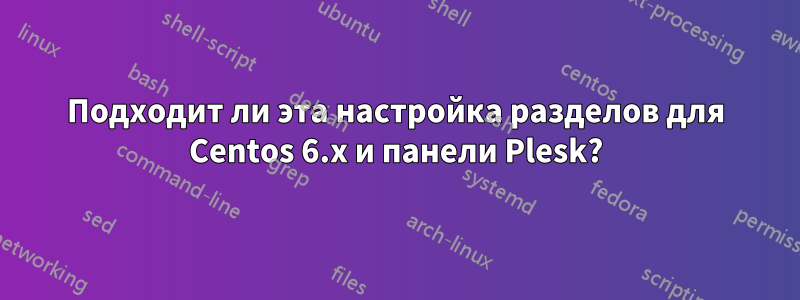 Подходит ли эта настройка разделов для Centos 6.x и панели Plesk?