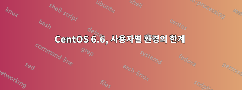 CentOS 6.6, 사용자별 환경의 한계