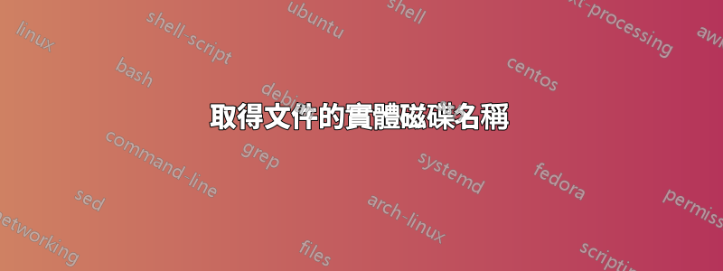 取得文件的實體磁碟名稱