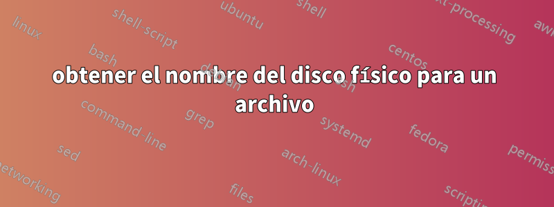 obtener el nombre del disco físico para un archivo