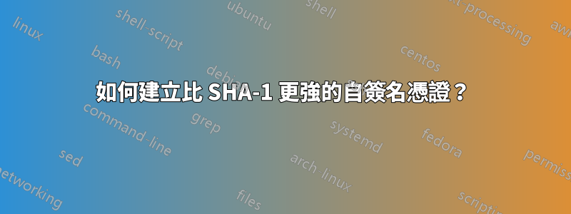 如何建立比 SHA-1 更強的自簽名憑證？