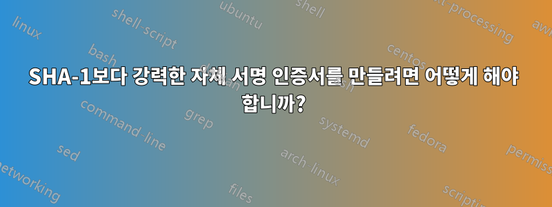 SHA-1보다 강력한 자체 서명 인증서를 만들려면 어떻게 해야 합니까?