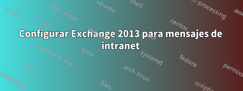 Configurar Exchange 2013 para mensajes de intranet