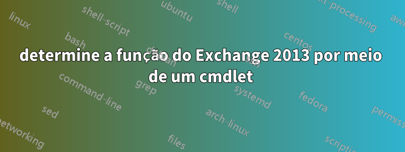 determine a função do Exchange 2013 por meio de um cmdlet