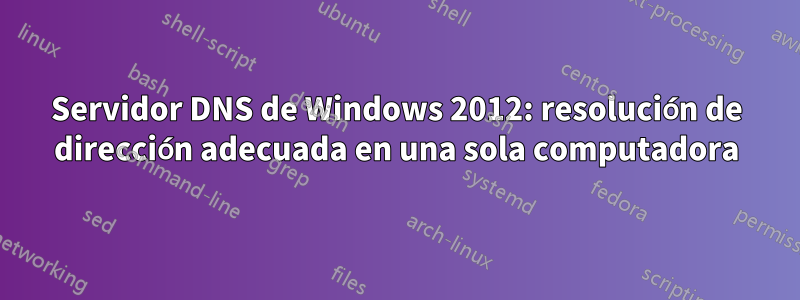 Servidor DNS de Windows 2012: resolución de dirección adecuada en una sola computadora