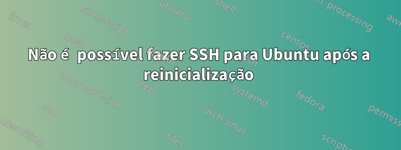 Não é possível fazer SSH para Ubuntu após a reinicialização