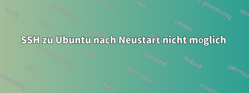 SSH zu Ubuntu nach Neustart nicht möglich