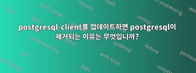 postgresql-client를 업데이트하면 postgresql이 제거되는 이유는 무엇입니까?