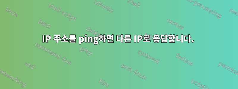 IP 주소를 ping하면 다른 IP로 응답합니다.