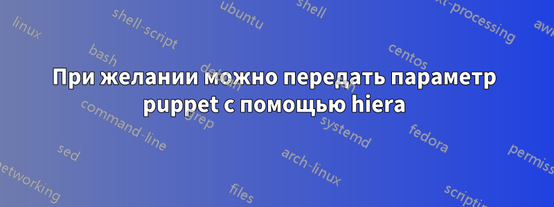 При желании можно передать параметр puppet с помощью hiera