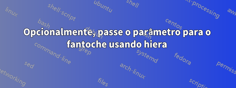 Opcionalmente, passe o parâmetro para o fantoche usando hiera