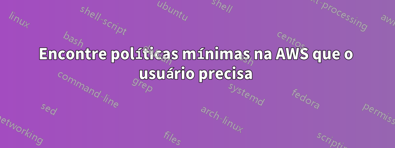 Encontre políticas mínimas na AWS que o usuário precisa