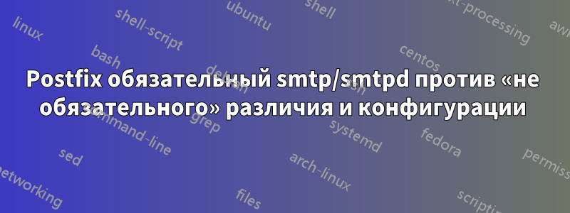 Postfix обязательный smtp/smtpd против «не обязательного» различия и конфигурации